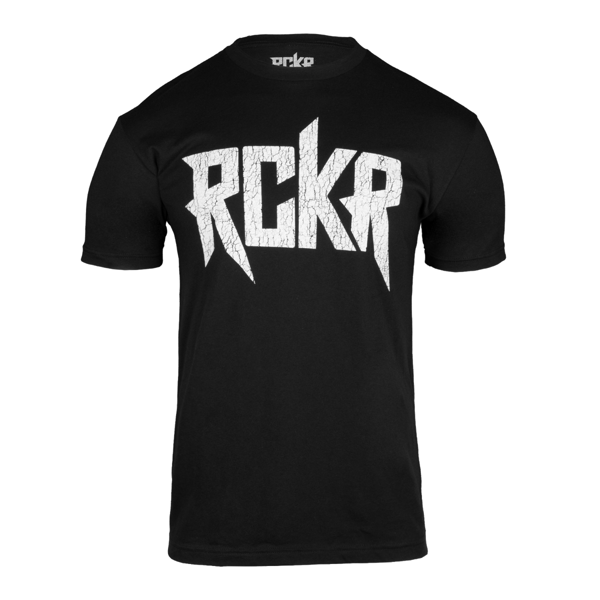 Black RCKR Mens Logo Tee with white "RCKR" logo