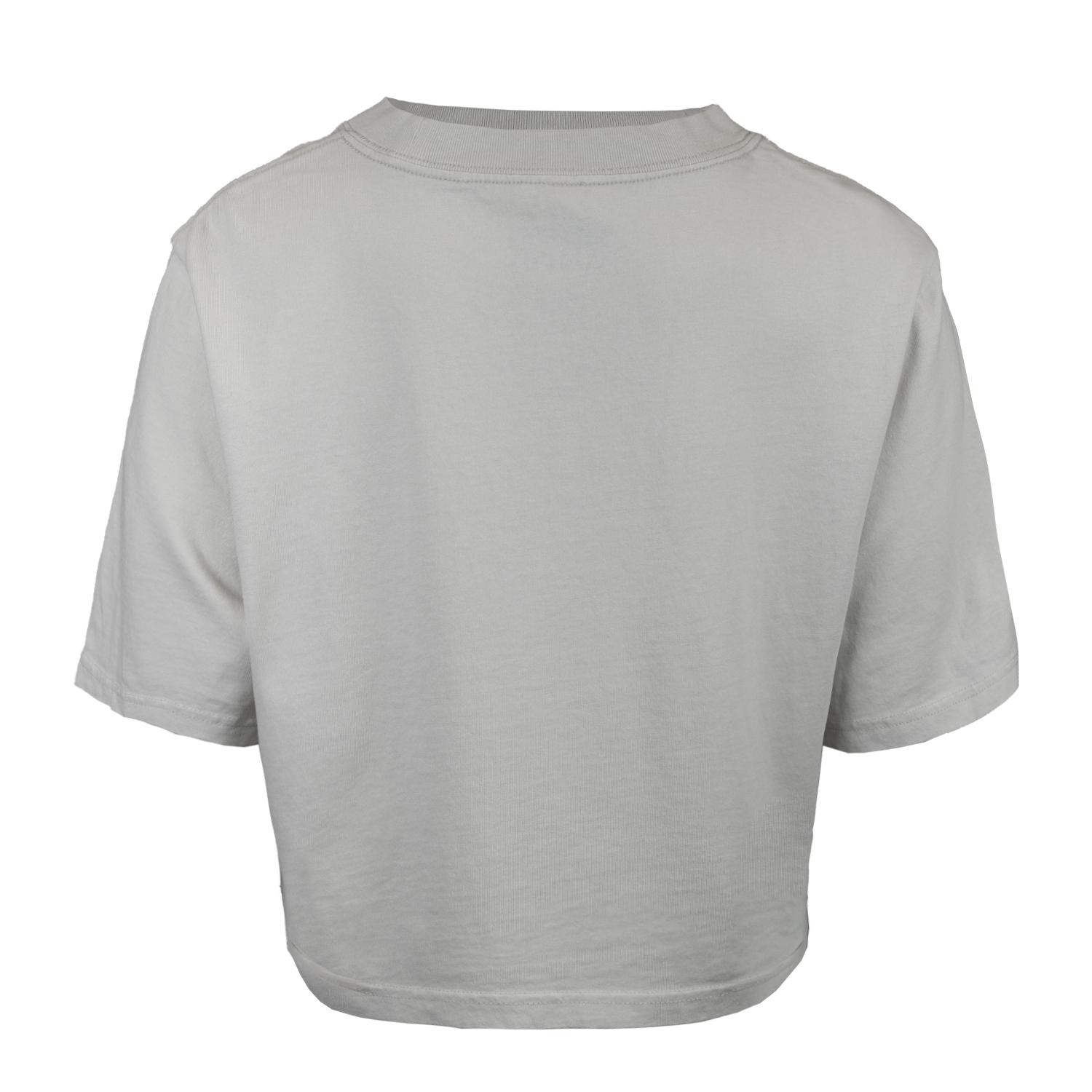 Back view of faded bone crop tee